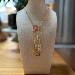 Louis Vuitton Upcycled Lock and Key Necklace